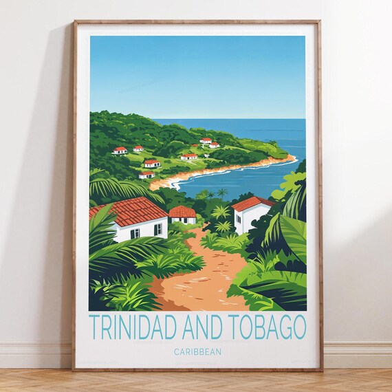 Trinidad And Tobago Wall Art Print Caribbean Travel Poster Home Decor Wedding Gifts