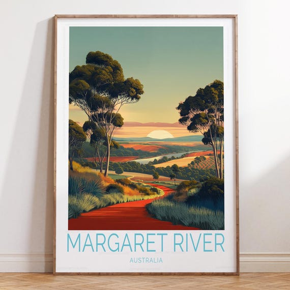 Margaret River Australia Travel Print Poster Wall Art Personalised Gifts