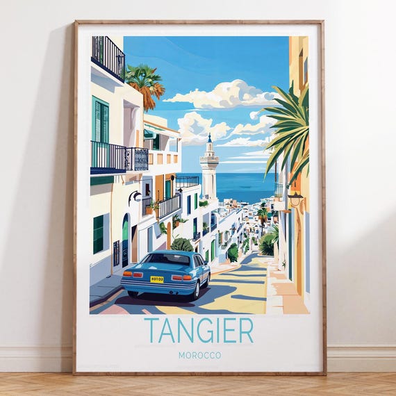 Tangier Morocco Travel Poster Wall Art Print House Warming Gifts Personalised