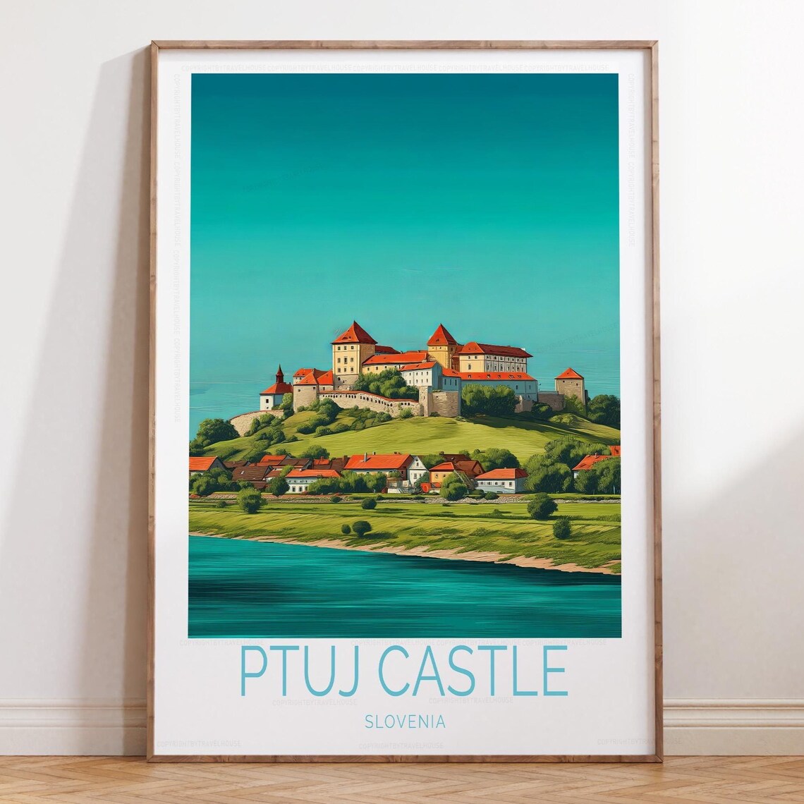 Ptuj Castle Slovenia River Valley Green Hillside Castle Poster