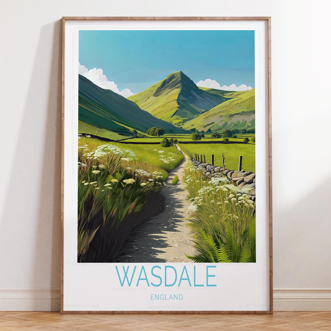 Wasdale England Lake District Valley Footpath Wildflower Meadow Poster