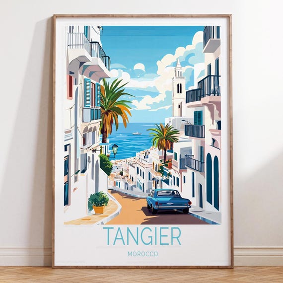 Tangier Morocco Travel Print Poster Wall Art Home Decor Gifts Personalised