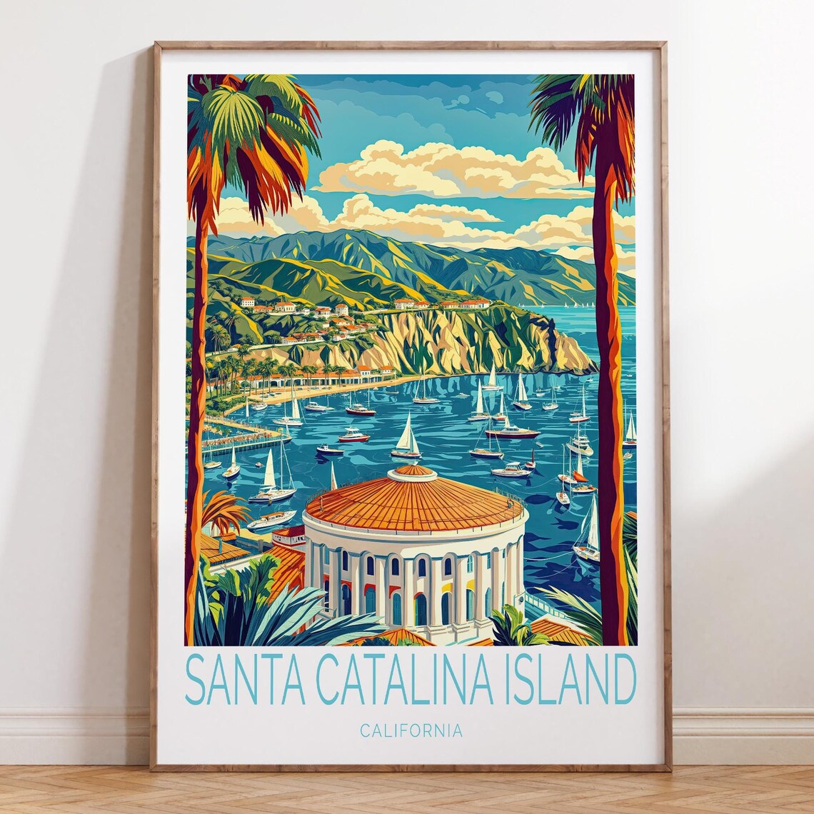 Santa Catalina Island California Vintage Coastal Travel Poster