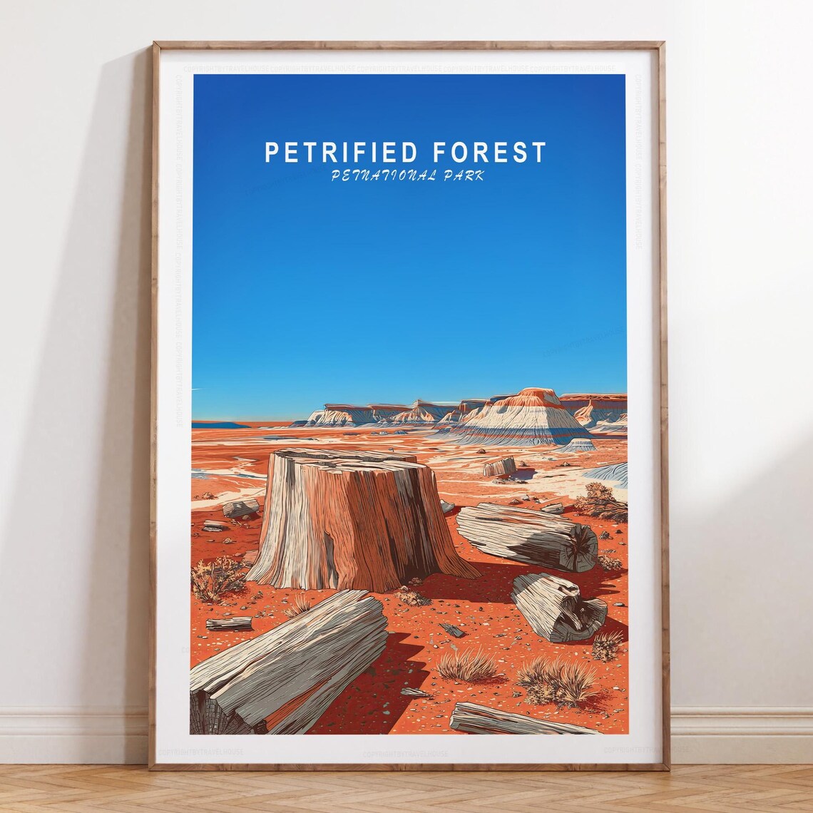 Petrified Forest National Park Desert Landscape Arizona Travel Poster