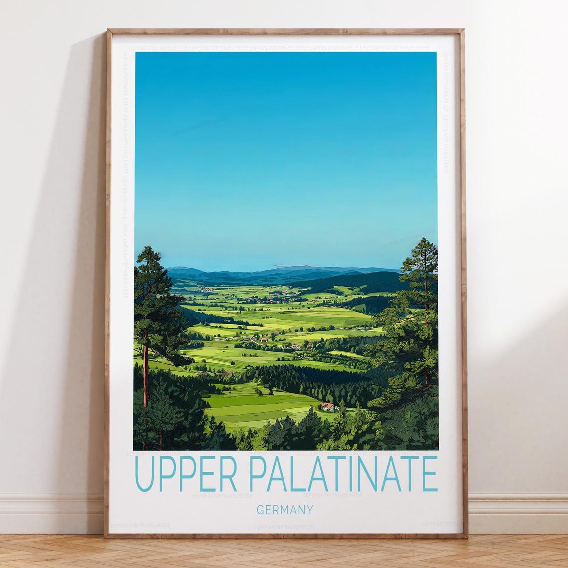 Upper Palatinate Germany Sunlit Green Valley Vista Travel Poster
