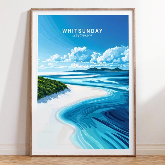 Whitsunday Travel Print Australia Wall Art Poster Minimalist Wedding Gifts