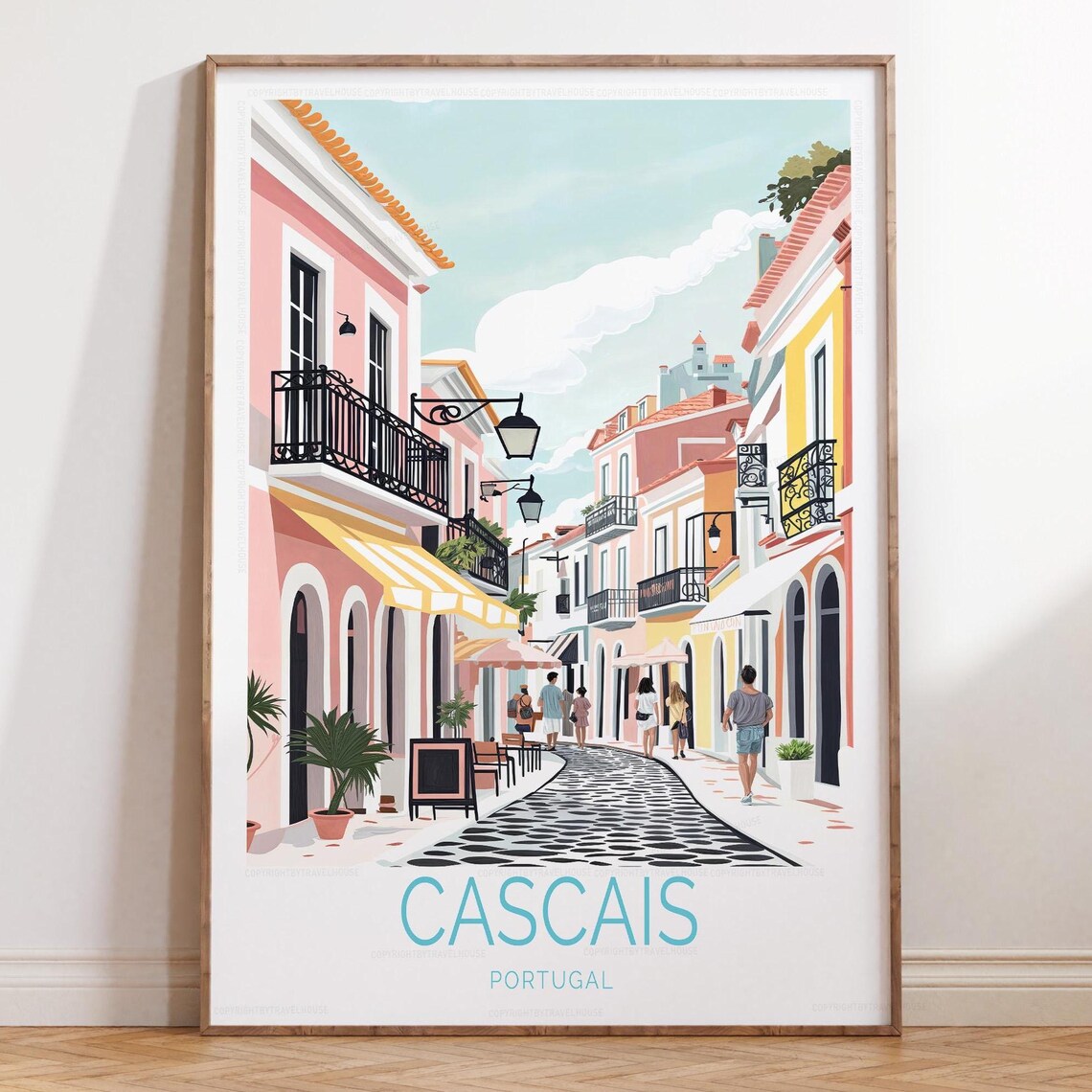 Cascais Portugal Travel Poster Art Print