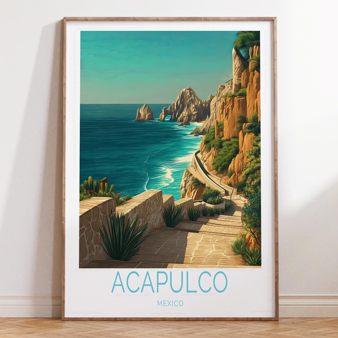Acapulco Travel Poster Mexico Print Wall Art Personalised Gifts