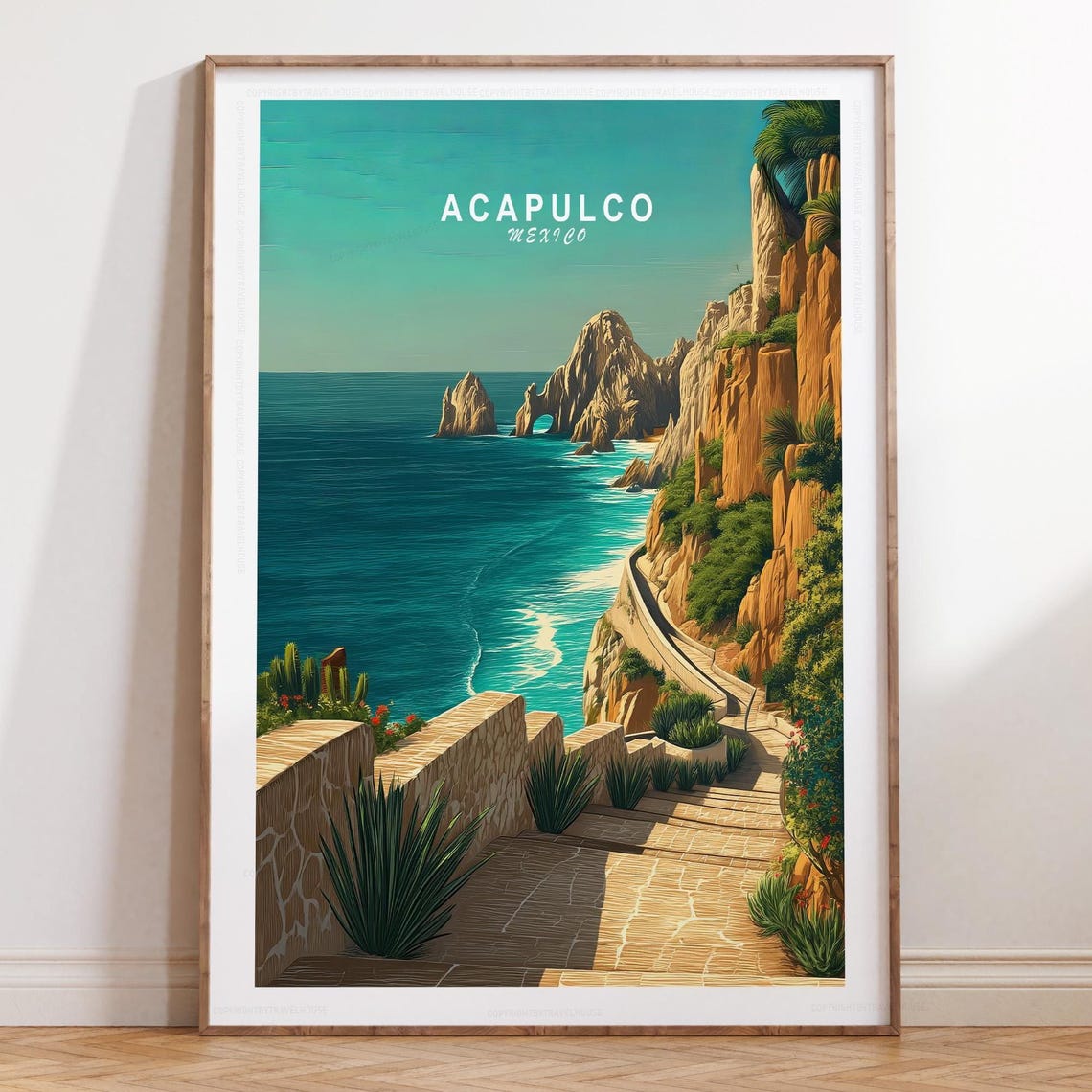 Acapulco Minimalist Cityscape Art Print