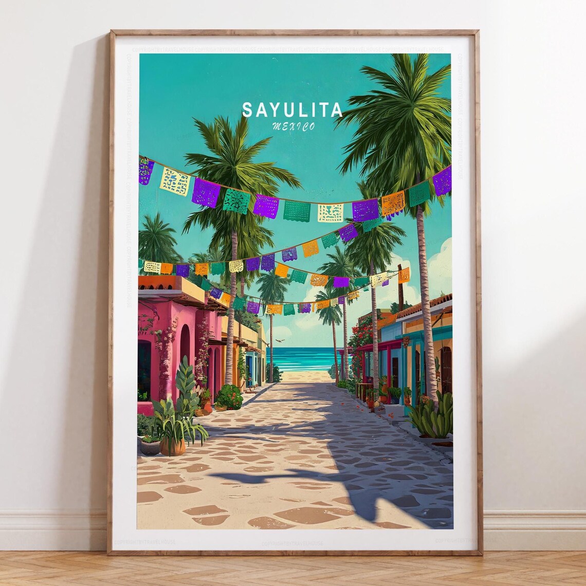 Sayulita Mexico Travel Wall Art Poster Print Minimalist