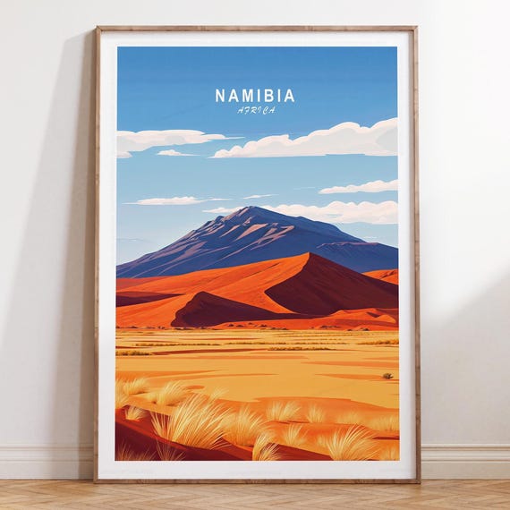 Namibia Travel Print Africa Wall Art Poster Minimalist Home Decor Gifts
