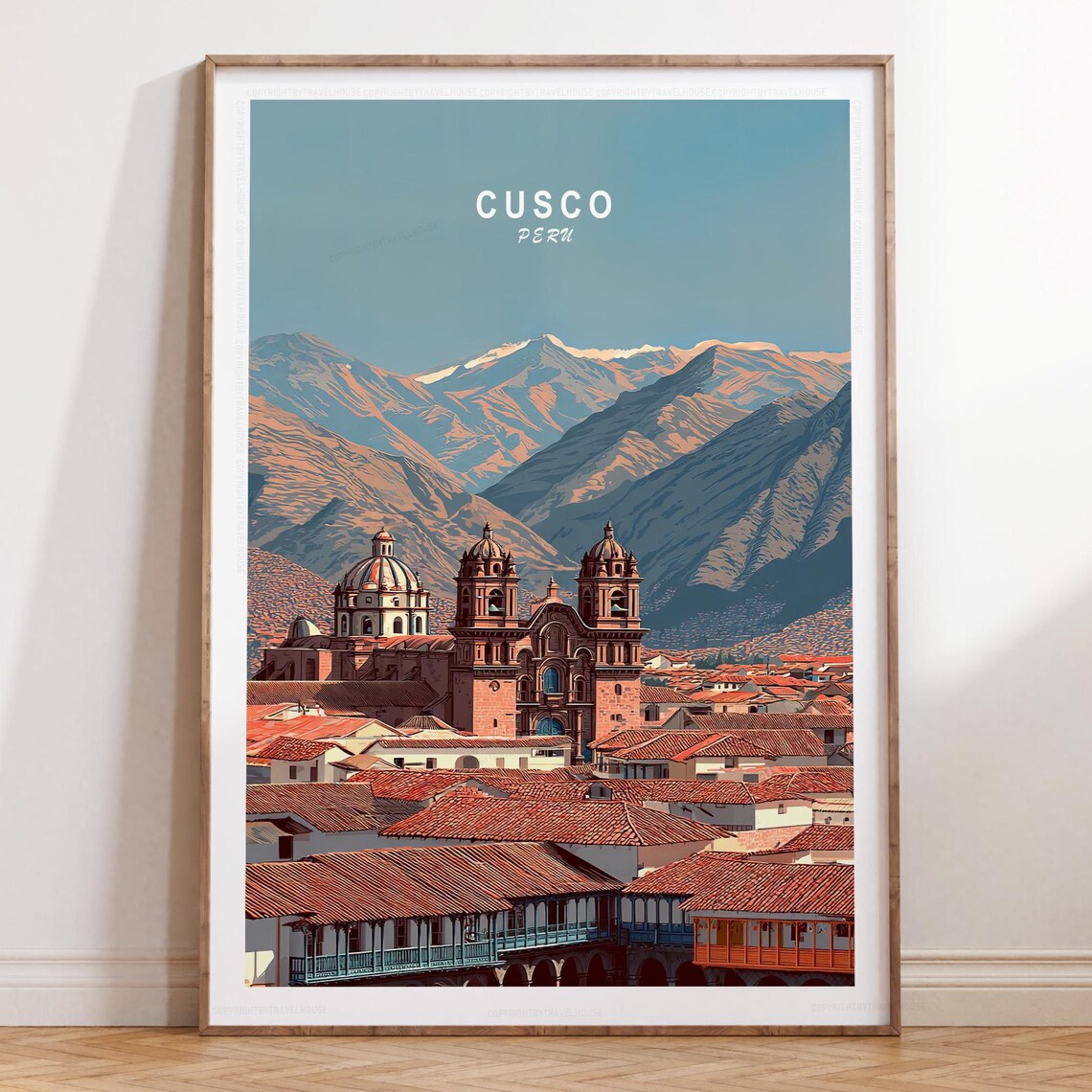 Cusco Travel Print Peru Poster Wall Art Minimalist Personalised Gifts