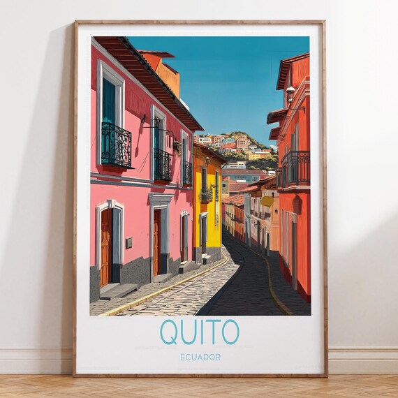 Quito Ecuador Travel Poster Wall Art Print Home Decor Gifts Birthday Wedding