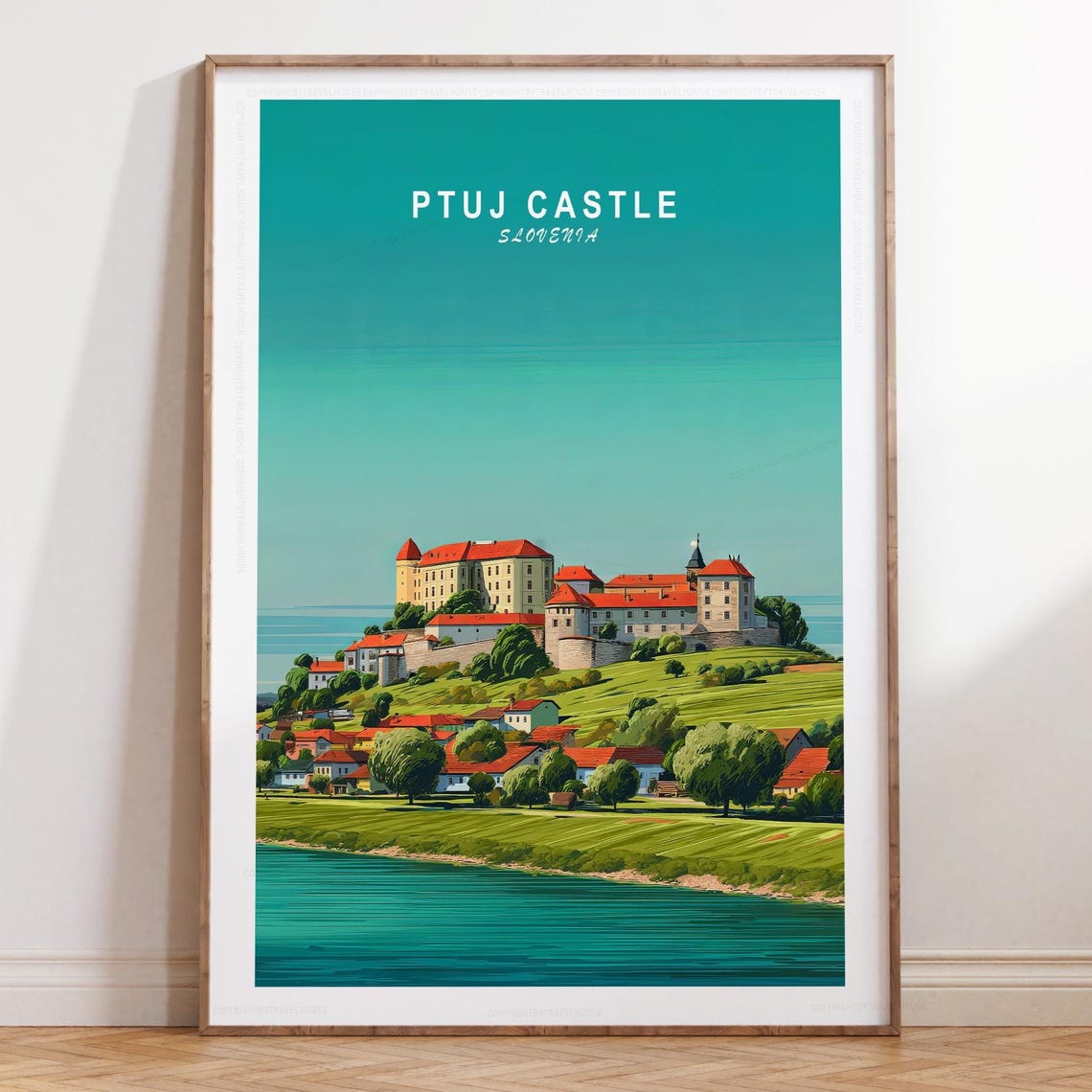 Ptuj Castle Slovenia Hilltop Village Riverside Summer Poster