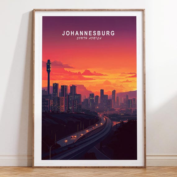 Johannesburg South Africa Travel Print Wall Art Poster Minimalist
