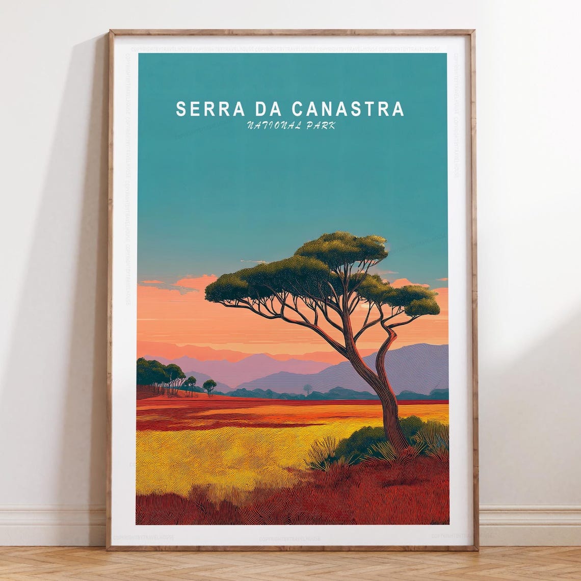 Serra da Canastra National Park Teal Sky Sunset Minimalist Poster