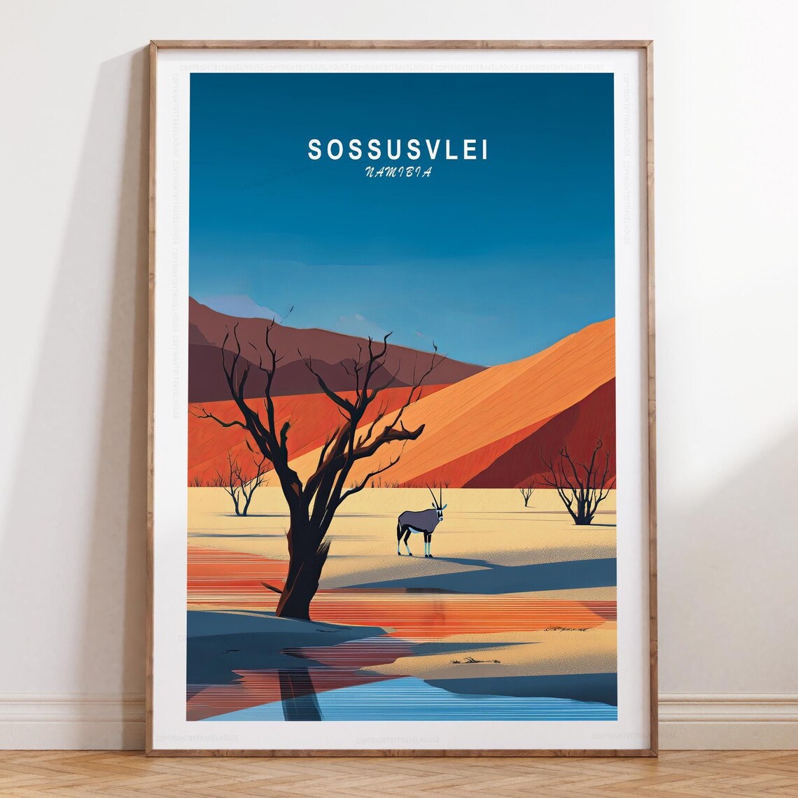 Sossusvlei Namibia Minimalist Travel Poster