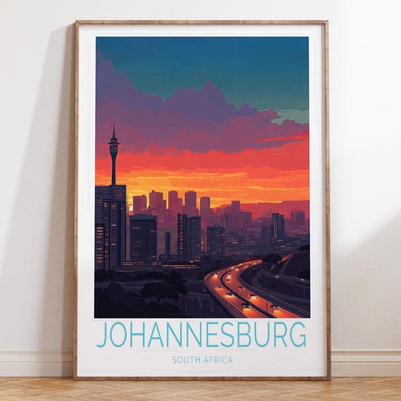 Johannesburg South Africa Travel Print Poster Wall Art Personalised Gifts