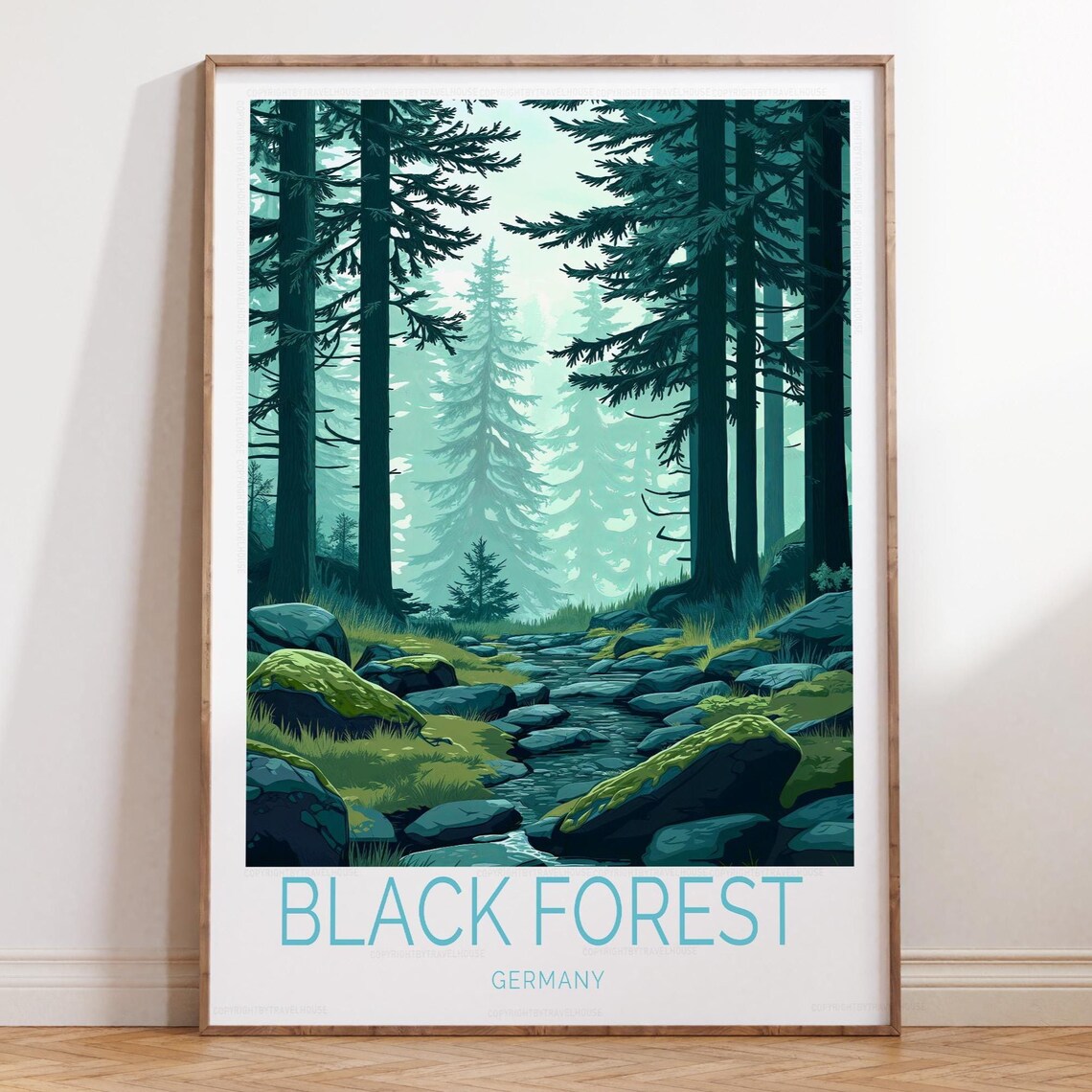 Black Forest Germany Travel Poster, Wall Art Print