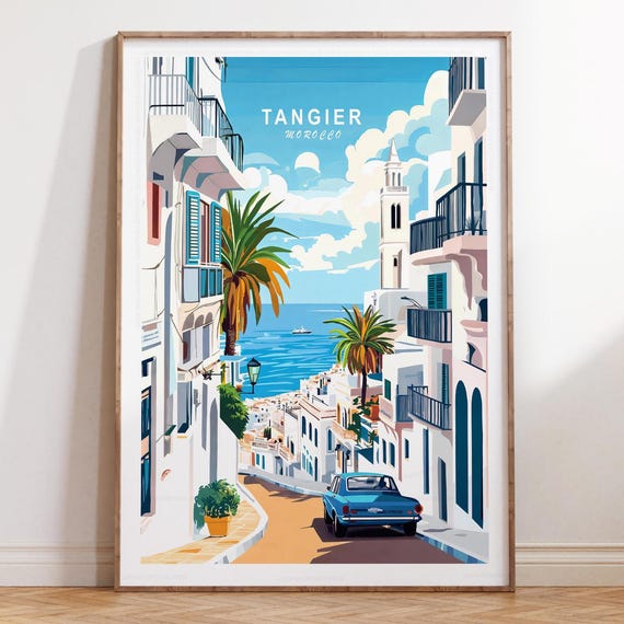 Tangier Wall Art Print Morocco Travel Poster Minimalist Wedding Gifts