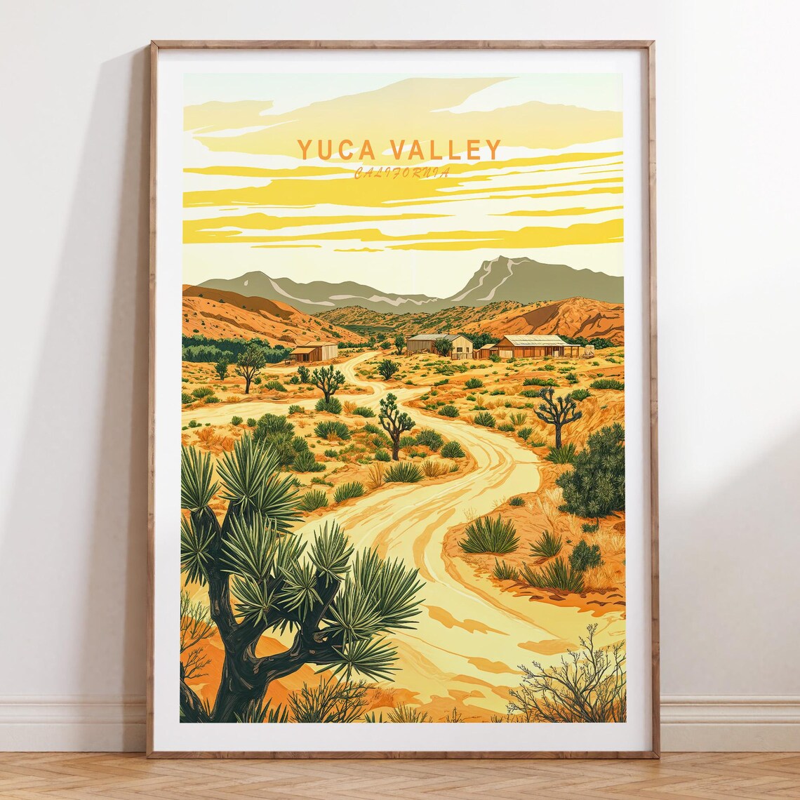 Yucca Valley Travel Poster, Personalized City Art Print