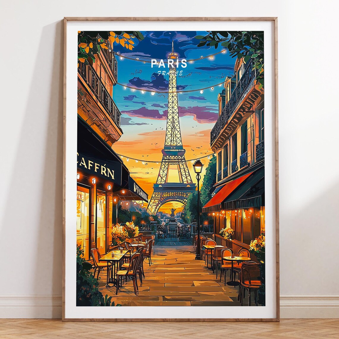 Paris Eiffel Tower France Travel Poster, City Wall