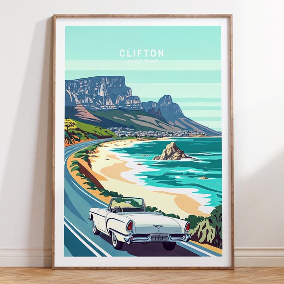 Clifton Cape Town Poster Travel Wall Art Print House Warming Gifts Home Decor