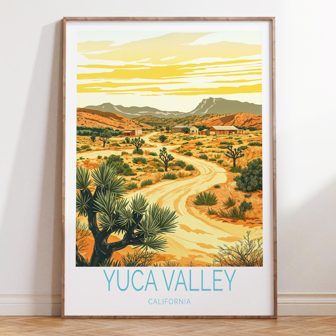 Yucca Valley California Desert Joshua Tree Landscape Travel Poster