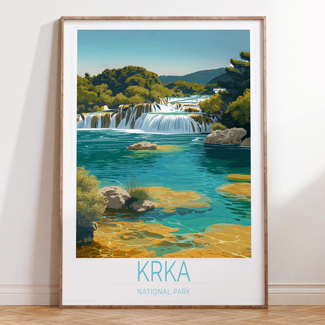 Krka National Park Croatia Cascading Waterfalls Turquoise Pools Poster