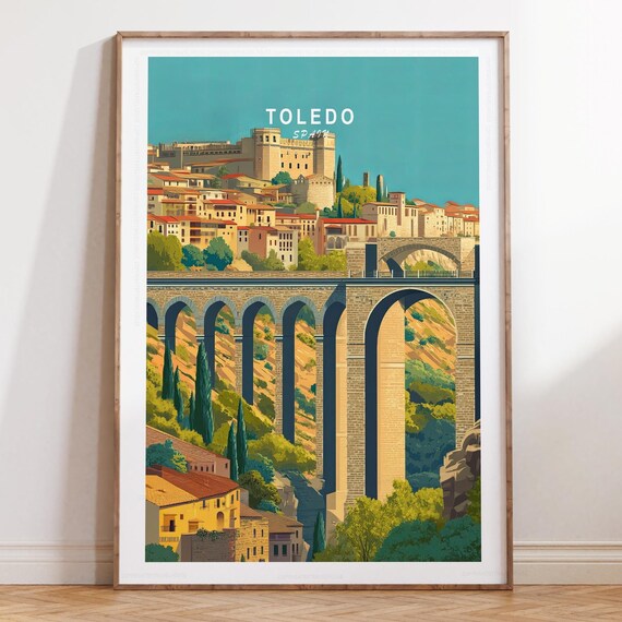Toledo Spain Roman Aqueduct Arches Close-Up Architecture Poster