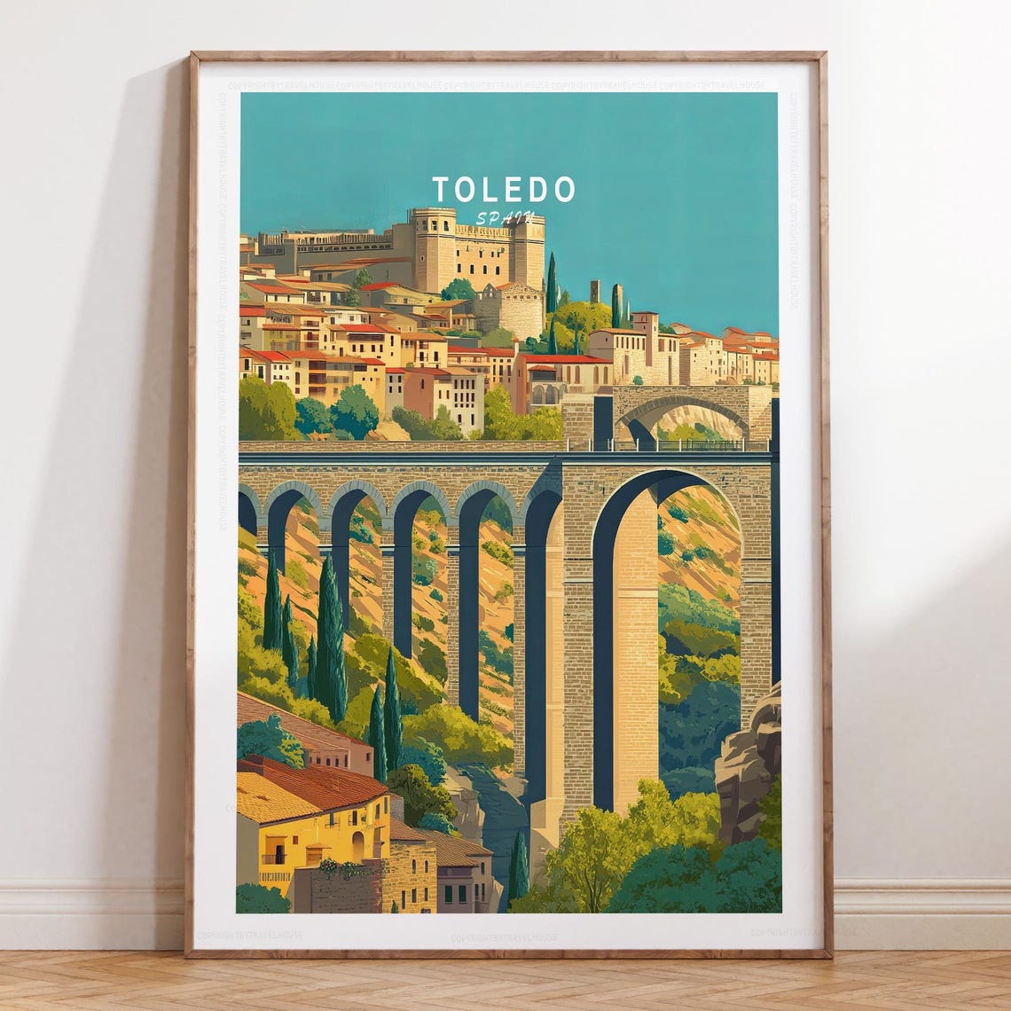Toledo Spain Roman Aqueduct Arches Close-Up Architecture Poster
