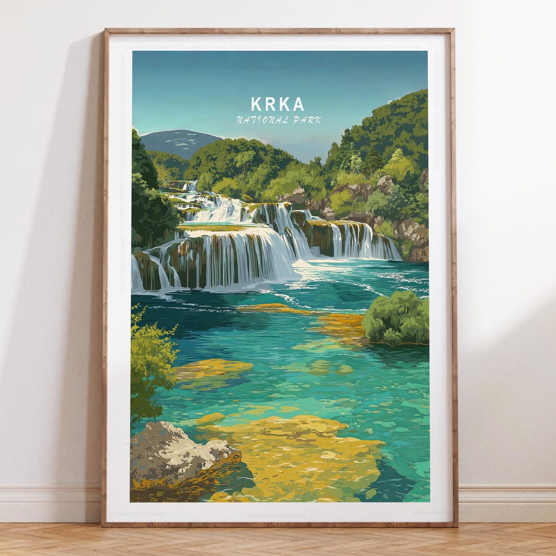 Krka National Park Croatia Waterfall Cascades Close View Poster
