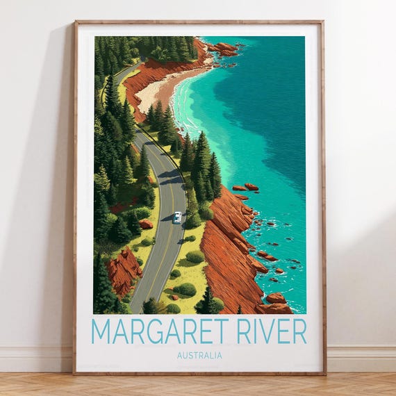 Margaret River Australia Travel Poster Wall Art Print Home Decor Gifts Birthday