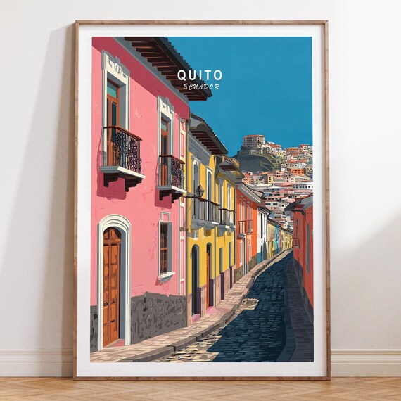 Quito Travel Poster Ecuador Wall Art Print Minimalist Wedding Present