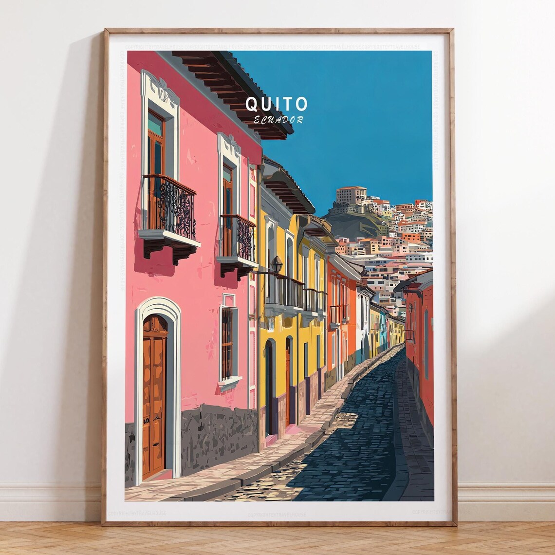 Quito Travel Poster Ecuador Wall Art Print Minimalist Wedding Present