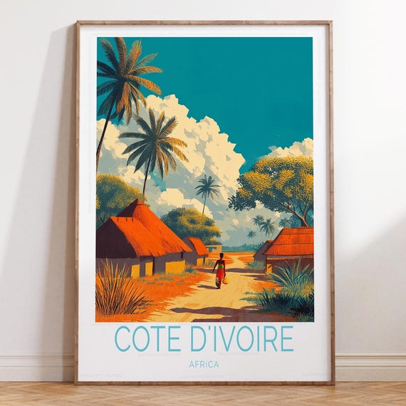 Cte Divoire Africa Travel Print Poster Wall Art Personalised Gifts Home Decor