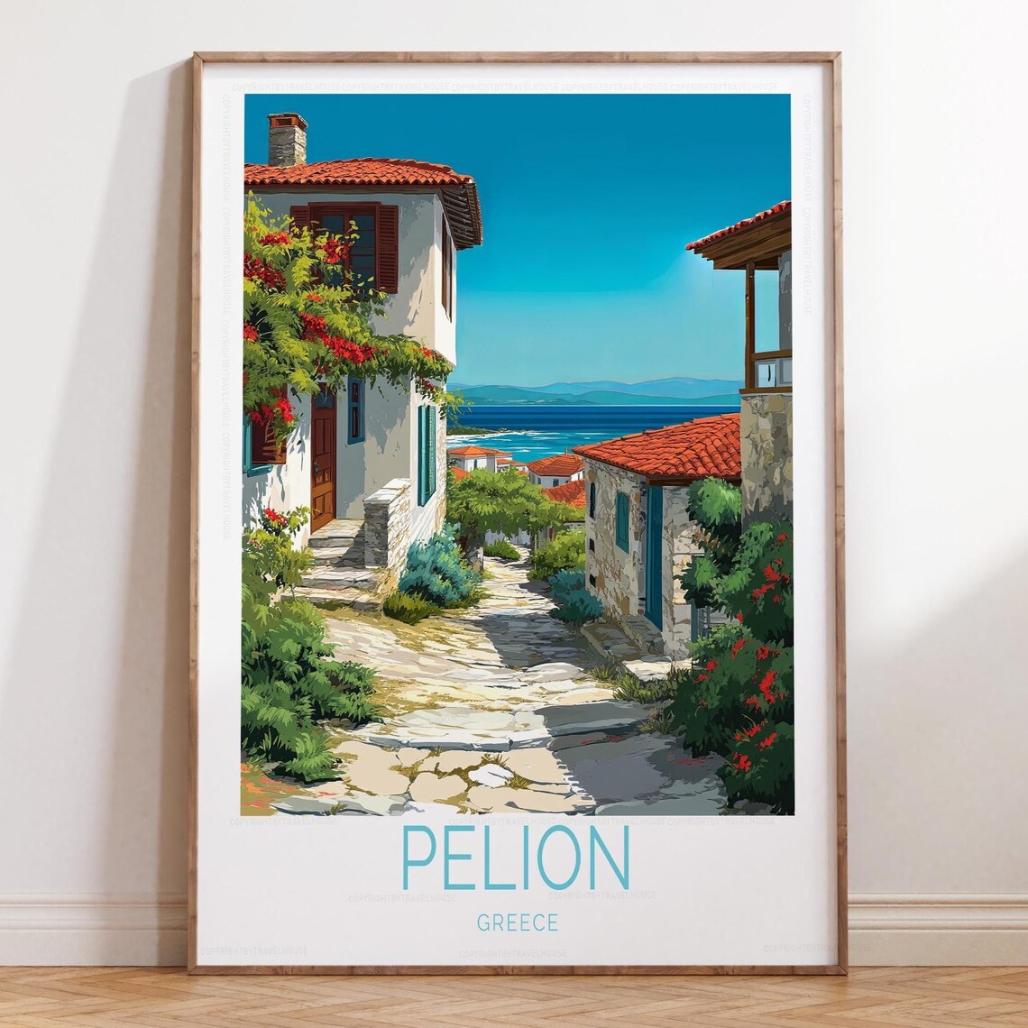Pelion Greece Village Steps And Old Stone Houses Seaside Poster