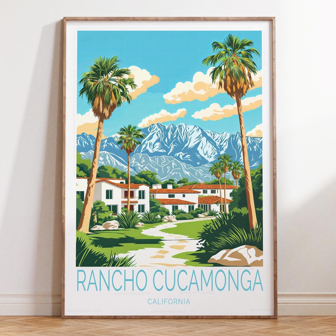 Rancho Cucamonga Travel Poster, Place Name Wall Art