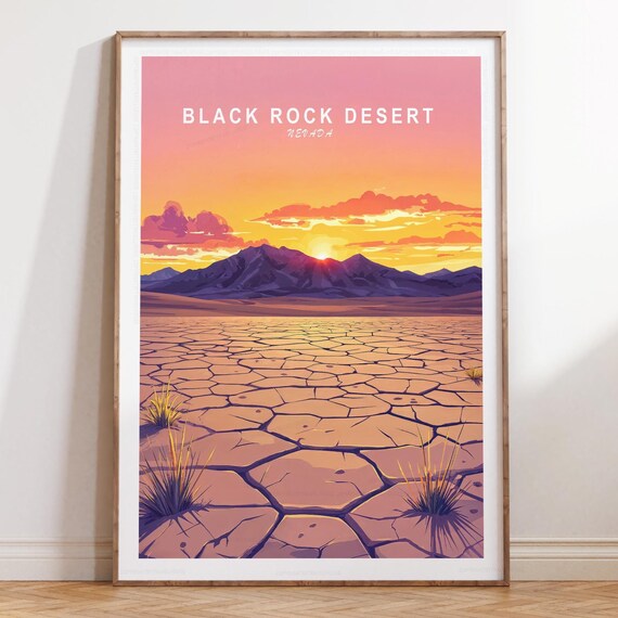 Black Rock Desert Nevada Bright Pink Sunset Playa Travel Art Print