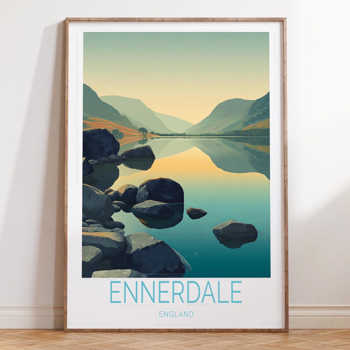 Ennerdale England Misty Lake Valley Reflections Morning Poster
