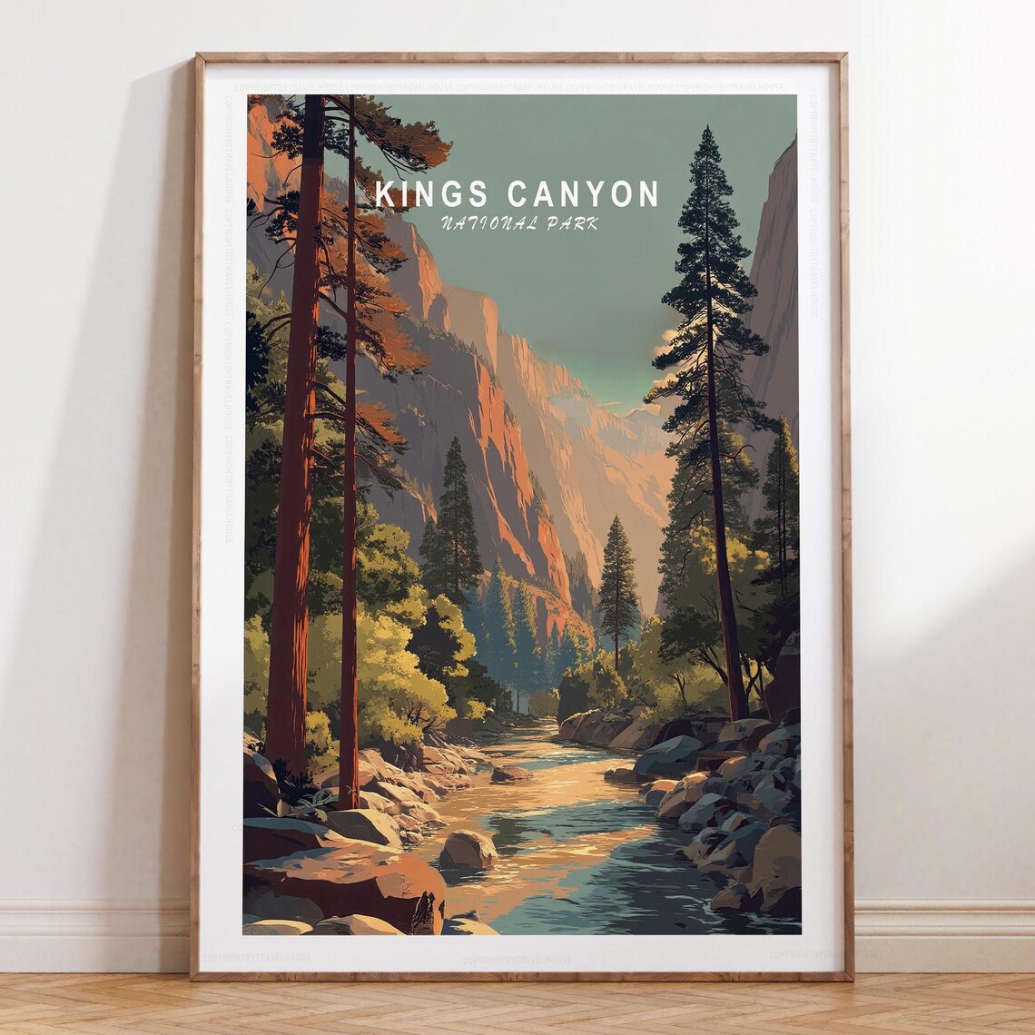 Kings Canyon Minimalist Travel Poster, National Park