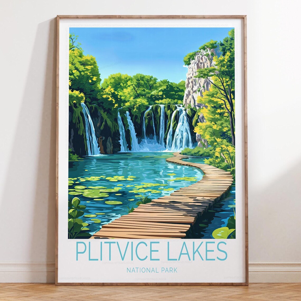 Plitvice Lakes National Park Cascading Waterfalls Boardwalk Croatia Poster