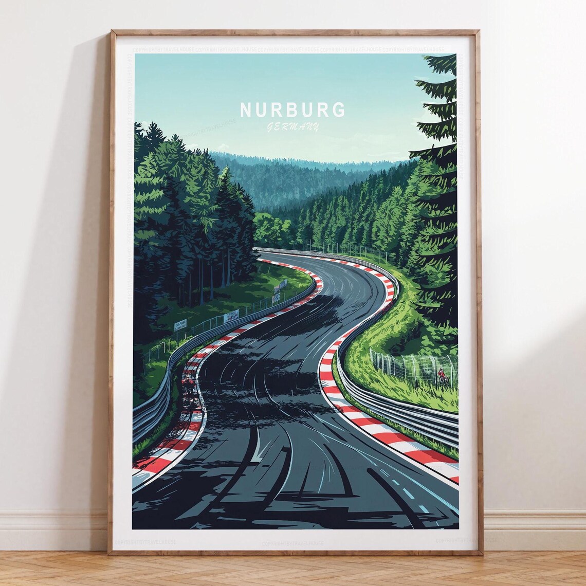 Aerial View Nurburgring Green Forest Race Track S-Curve Poster