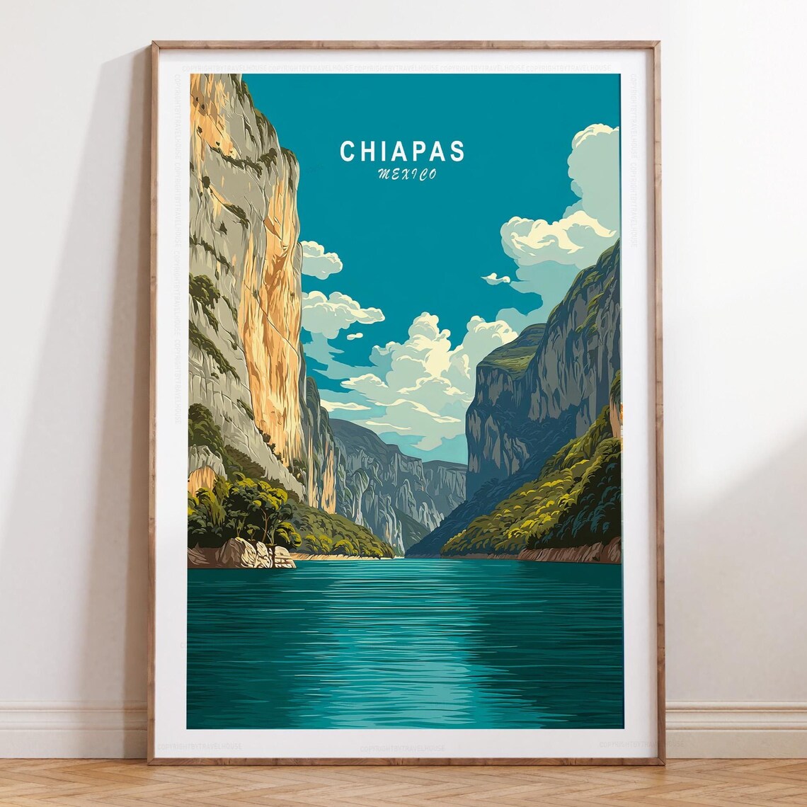Chiapas Travel Print Wall Art Mexico Poster Minimalist Wedding Gifts