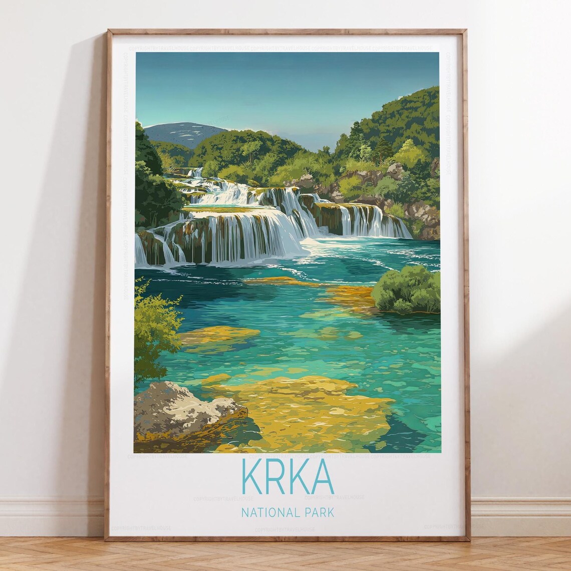 Krka National Park Croatia Wide Waterfall Cascades River Poster