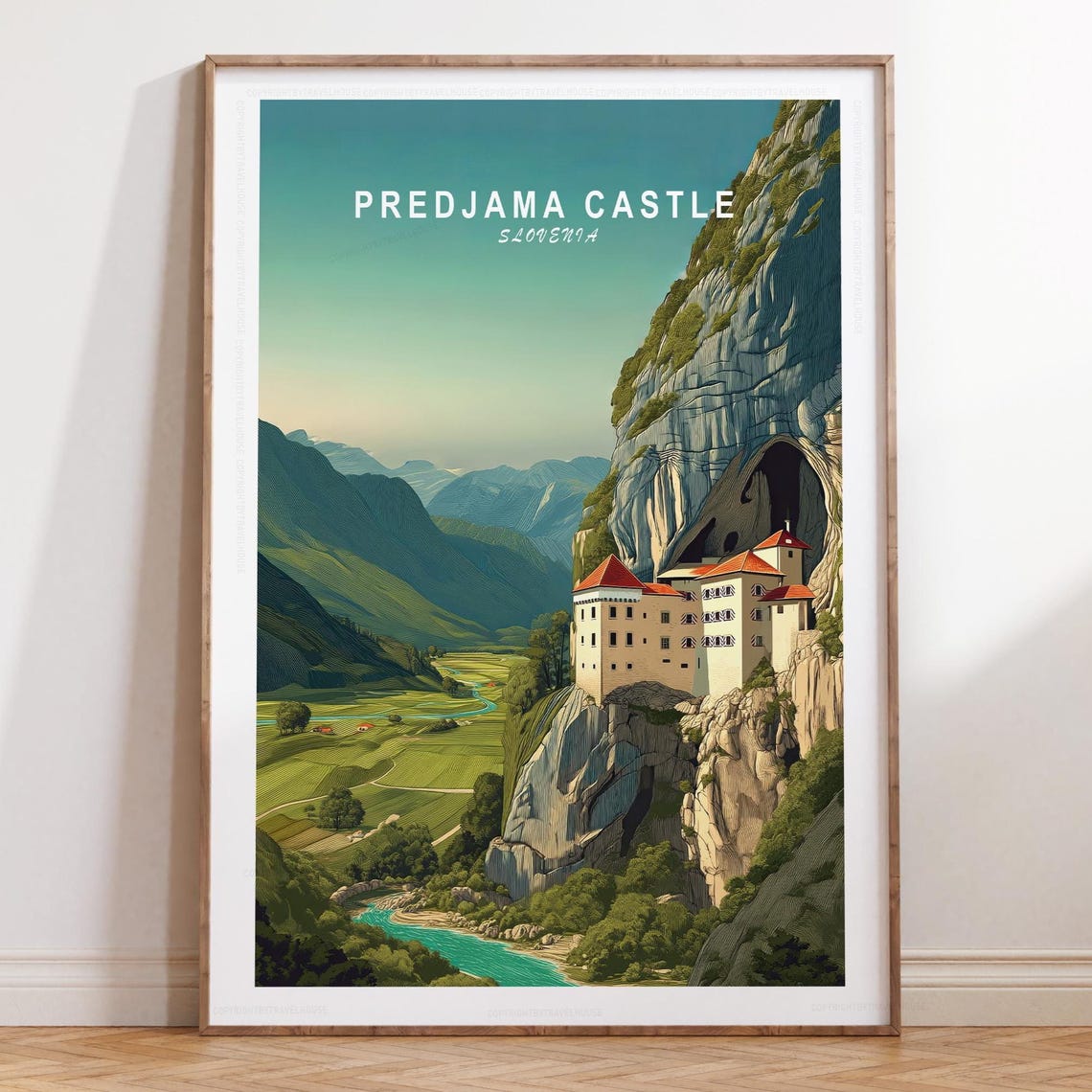 Predjama Castle Slovenia Valley View Cave Castle Scenery Poster