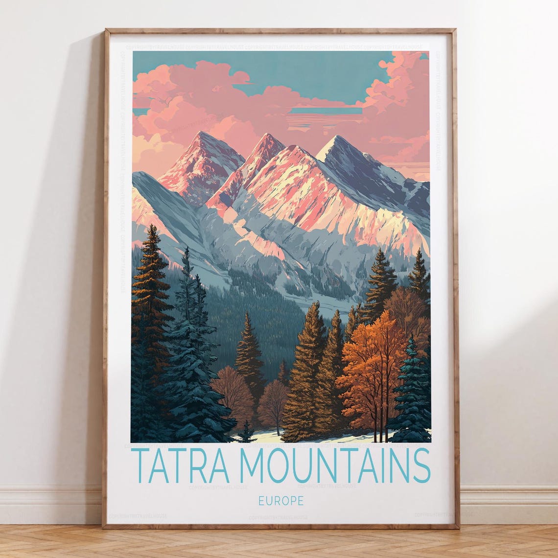Tatra Mountains Europe Golden Hour Alpine Peaks Travel Poster