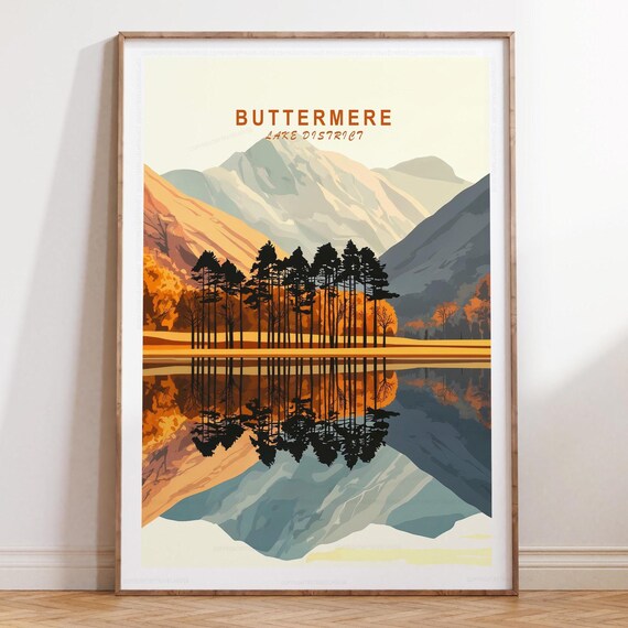 Buttermere Lake District Golden Hour Lakeside Beauty Travel Poster