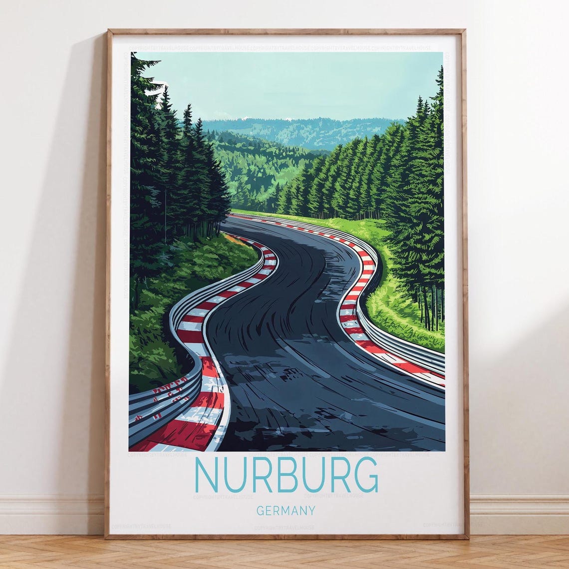 Empty Nurburgring Forest Race Track Hairpin Bend Curve Poster