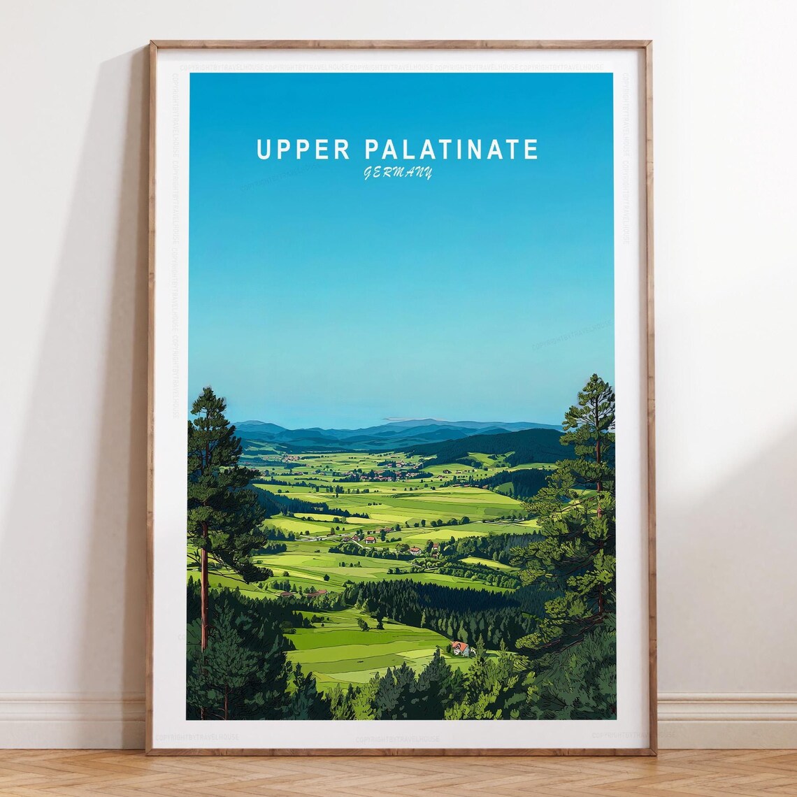Upper Palatinate Germany Green Valley Clear Blue Sky View Poster